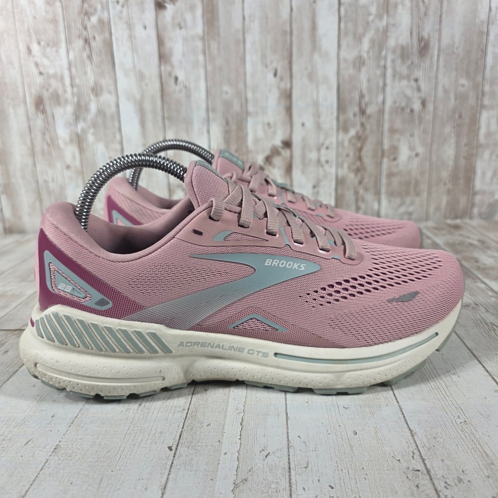 Brooks Adrenaline GTS 23 Womens 8.5 Running Shoes Pink Grey 1203911B669